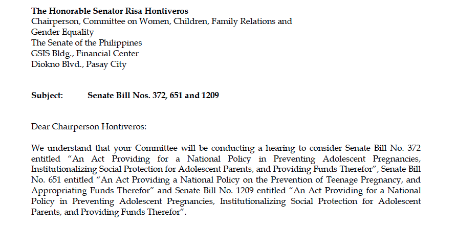 ALFI’s statement on the SB 1979 (Prevention of Adolescent Pregnancy Act of 2023)